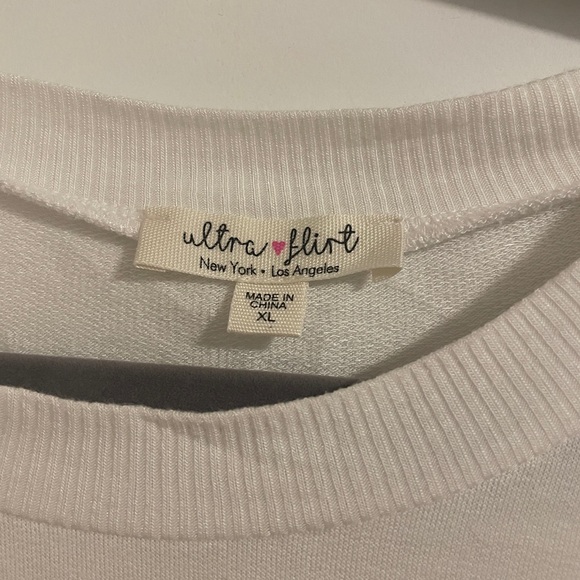 Rainbow Sleeved White Cropped Top - Picture 3 of 4